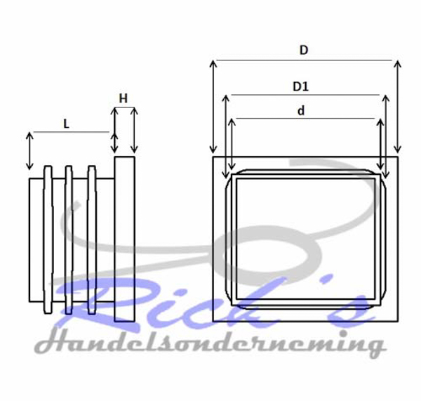 Insteekdop 25x25x1.0-2 Insteekdop 25x25x1.0-2.0