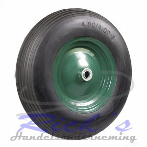 Kruiwagenwiel anti-lek groene velg